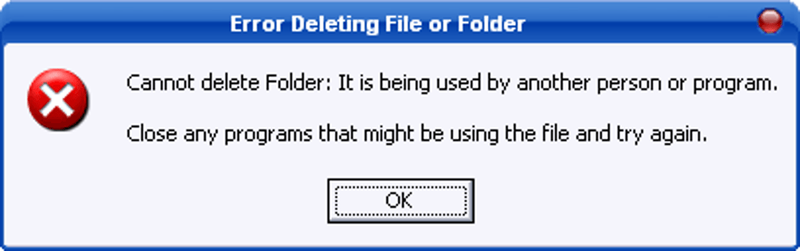 error deleting