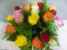 bouquet de roses multicolores, photographie HD